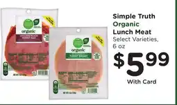 Ralphs Simple Truth Organic Lunch Meat offer