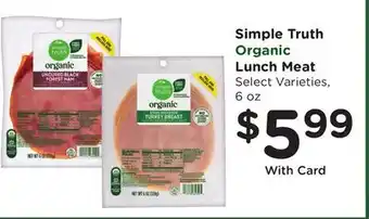 Ralphs Simple Truth Organic Lunch Meat offer