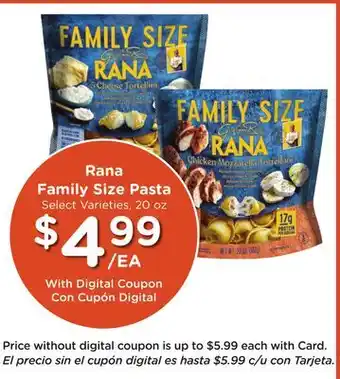 Ralphs Rana Family Size Pasta offer