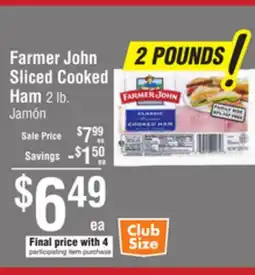 Smart & Final Farmer John Sliced Cooked Ham offer