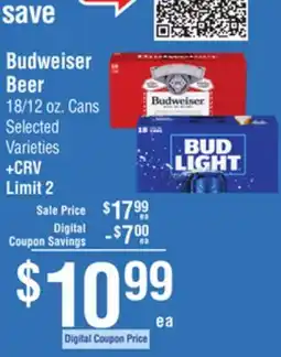 Smart & Final Budweiser Beer offer