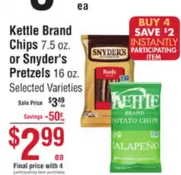 Smart & Final Kettle Brand Chips or Snyder's Pretzels offer