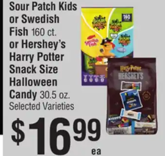 Smart & Final Sour Patch Kids or Swedish Fish or Hershey's Harry Potter Snack Size Halloween Candy offer