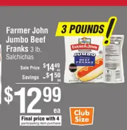 Smart & Final Farmer John Jumbo Beef Franks offer