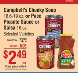Smart & Final Campbell's Chunky Soup or Pace Picante Sauce or Salsa offer