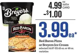 Mariano's Red Baron Pizza or Breyers Ice Cream offer