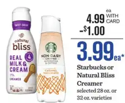 Mariano's Starbucks or Natural Bliss Creamer offer