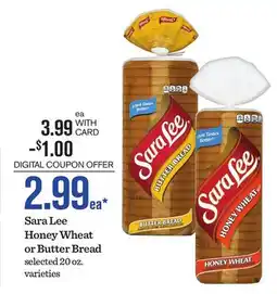 Mariano's Sara Lee Honey Wheat or Butter Bread offer