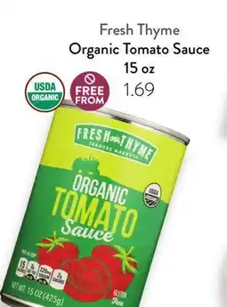 Fresh Thyme Fresh Thyme Organic Tomato Sauce offer