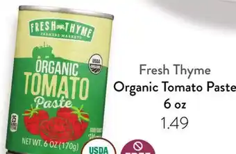 Fresh Thyme Fresh Thyme Organic Tomato Paste offer