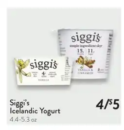 Fresh Thyme Siggi's Icelandic Yogurt offer
