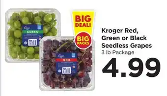 Food 4 Less Kroger Red, Green or Black Seedless Grapes offer