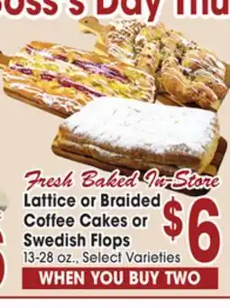 Jewel-Osco Lattice or Braided Coffee Cakes or Swedish Flops offer