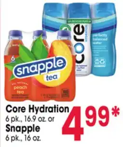 Jewel-Osco Core Hydration 6 pk., 16.9 oz. or Snapple 6 pk., 16 oz offer