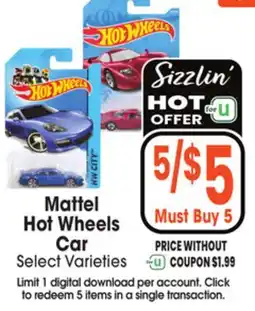 Jewel-Osco Mattel Hot Wheels Car offer