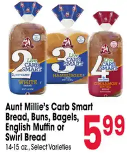 Jewel-Osco Aunt Millie's Carb Smart Bread, Buns, Bagels, English Muffin or Swirl Bread offer