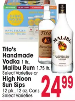Jewel-Osco Tito's Handmade Vodka 1 ltr., Select Varieties or High Noon Sun Sips 12 pk., 12 oz. Cans offer