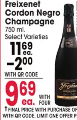 Jewel-Osco Freixenet Cordon Negro Champagne offer