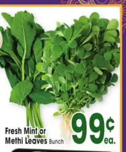 Jewel-Osco Fresh Mint or Methi Leaves offer
