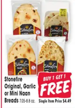 Jewel-Osco Stonefire Original, Garlic Original, Garlic or Mini Naan or Mini Naan Breads offer