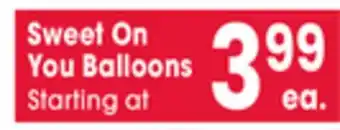 Jewel-Osco Sweet On You Balloons offer