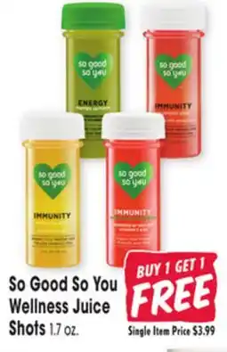 Jewel-Osco So Good So You Wellness Juice Shots offer
