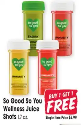 Jewel-Osco So Good So You Wellness Juice Shots offer