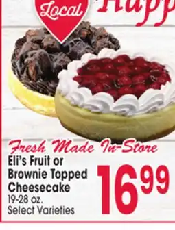 Jewel-Osco Eli's Fruit or Brownie Topped Brownie Topped Cheesecake offer
