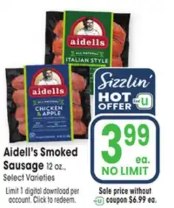 Jewel-Osco Aidell's Smoked Sausage offer