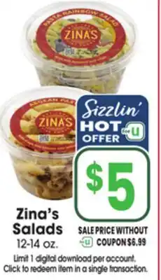 Jewel-Osco Zina's Salads offer