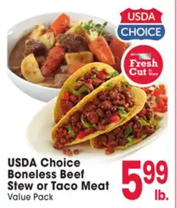 Jewel-Osco USDA Choice Boneless Beef Stew or Taco Meat Stew offer