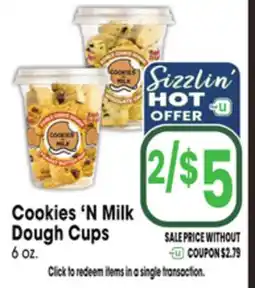 Jewel-Osco Cookies 'N Milk Dough Cups offer