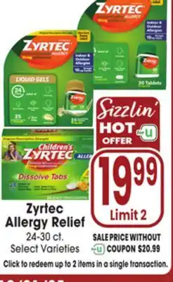 Jewel-Osco Zyrtec Allergy Relief offer