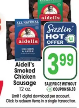 Jewel-Osco Aidell's Smoked Chicken Sausage offer
