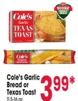 Jewel-Osco Cole's Garlic Bread or Texas Toast offer