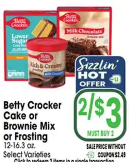 Jewel-Osco Betty Crocker Cake or Brownie Mix or Frosting offer