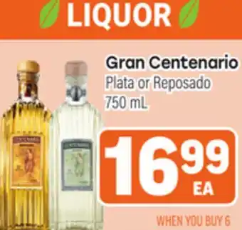 Tony’s Fresh Market Gran Centenario Plata or Reposado offer