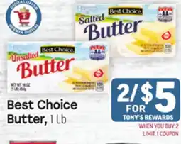 Tony’s Fresh Market Best Choice Butter offer