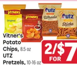 Tony’s Fresh Market Vitner's Potato Chips 8.5oz UTZ Pretzels, 10-16oz offer