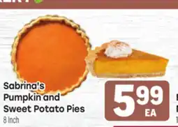 Tony’s Fresh Market Sabrina's Pumpkin and Sweet Potato Pies offer