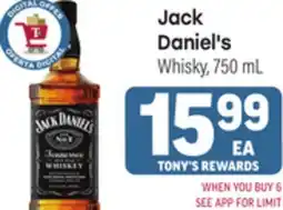 Tony’s Fresh Market Jack Daniel's Whisky offer