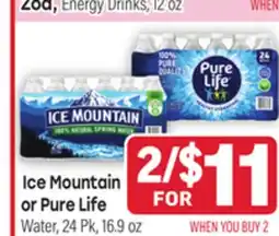 Tony’s Fresh Market Ice Mountain or Pure Life Water offer