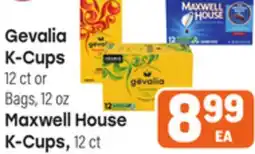 Tony’s Fresh Market Gevalia K-Cups 12 ct or Bags, 12 oz Maxwell House K - Cups, 12 ct offer