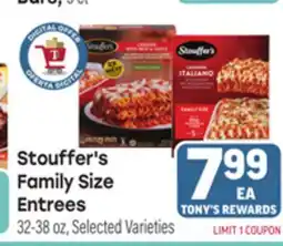 Tony’s Fresh Market Stouffer's Family Size Family Size Entrees offer