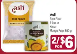 Tony’s Fresh Market Asli Rice Flour 64 oz Kesar Mango Pulp, 850 gr offer
