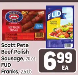 Tony’s Fresh Market Scott Pete Beef Polish Sausage, 20oz, FUD Franks, 2.5 Lb offer