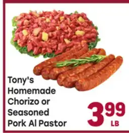 Tony’s Fresh Market Tony's Homemade Chorizo or Seasoned Pork Al Pastor offer