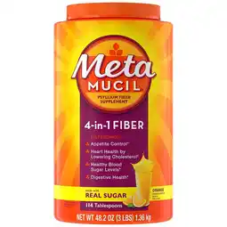 Walgreens 4-in-1 Fiber Supplement for Digestive Health, Psyllium Husk Powder Orange offer