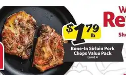 Winn Dixie Bone-In Sirloin Pork Chops Value Pack offer