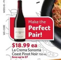 Winn Dixie La Crema Sonoma Coast Pinot Noir offer